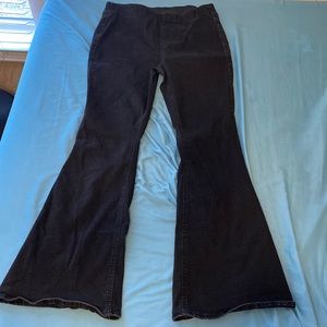 black bell bottom jeans.
